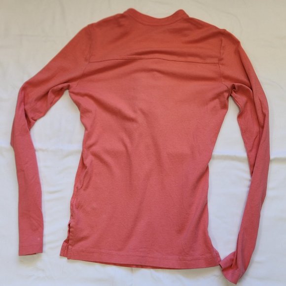 Tory Burch Long Sleeve Blouse Peach Pink Size Small Ruffle Gold Button Down - Picture 2 of 3